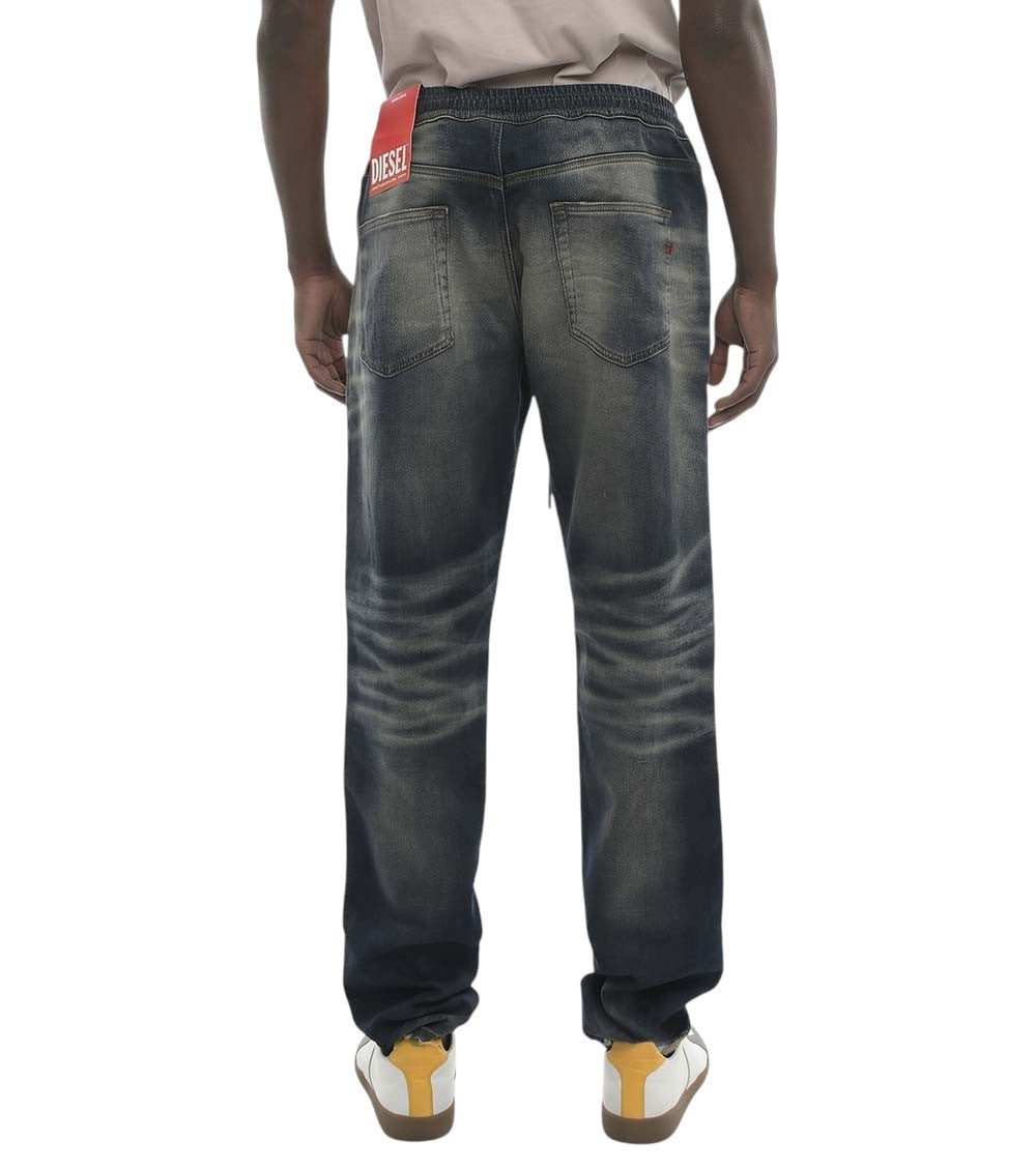 Blue Relaxed Drawstring Jeans 2