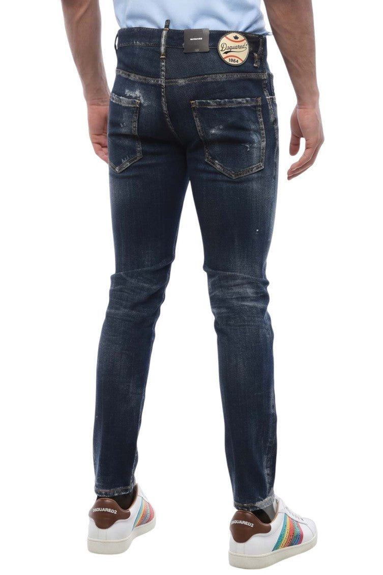 Blue Skinny Mid Rise Jeans 2