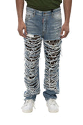 Blue Straight Mid Rise Jeans 1