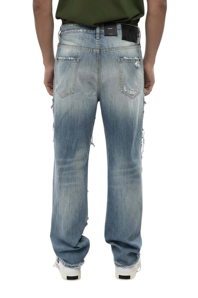 Blue Straight Mid Rise Jeans 2