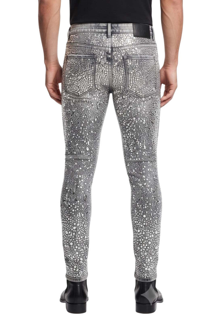 Grey Skinny Mid Rise Jeans 2
