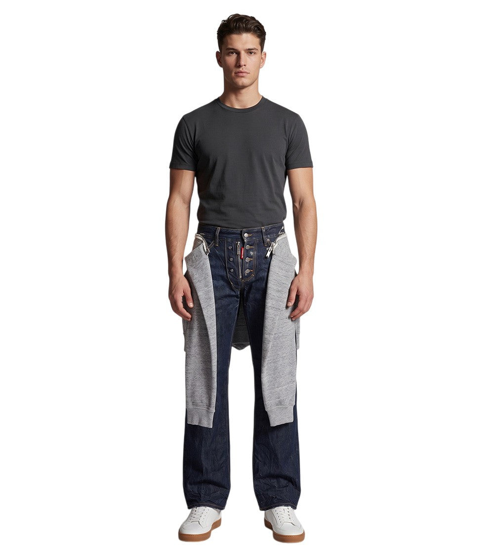Blue Bootcut Mid Rise Jeans 3