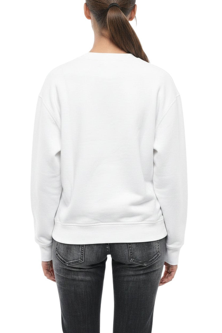 White Logo Crew Neck Sweatshirt 2