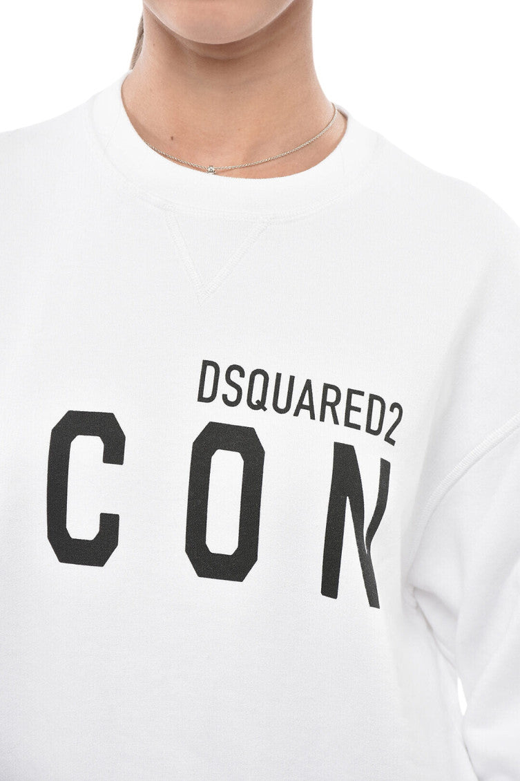 White Logo Crew Neck Sweatshirt 3