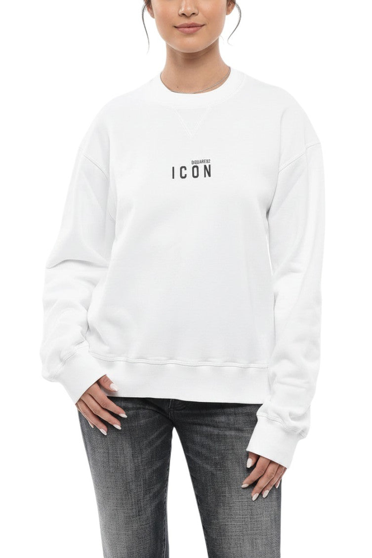 White Logo Crew Neck Sweatshirt 1