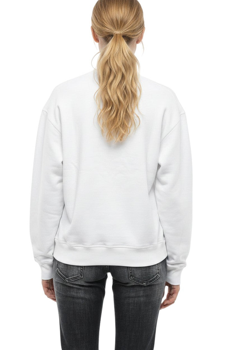 White Logo Crew Neck Sweatshirt 2