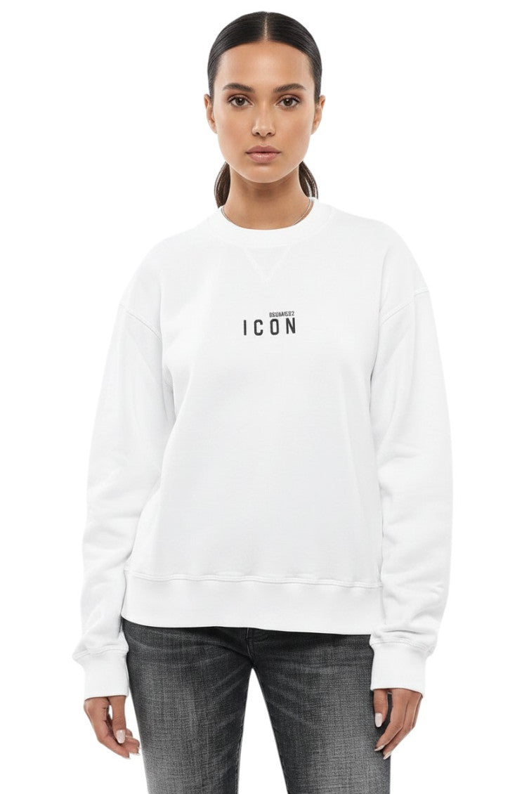 White Logo Crew Neck Sweatshirt 1