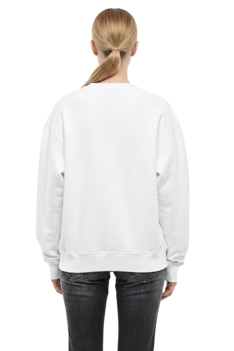 White Logo Crew Neck Sweatshirt 2