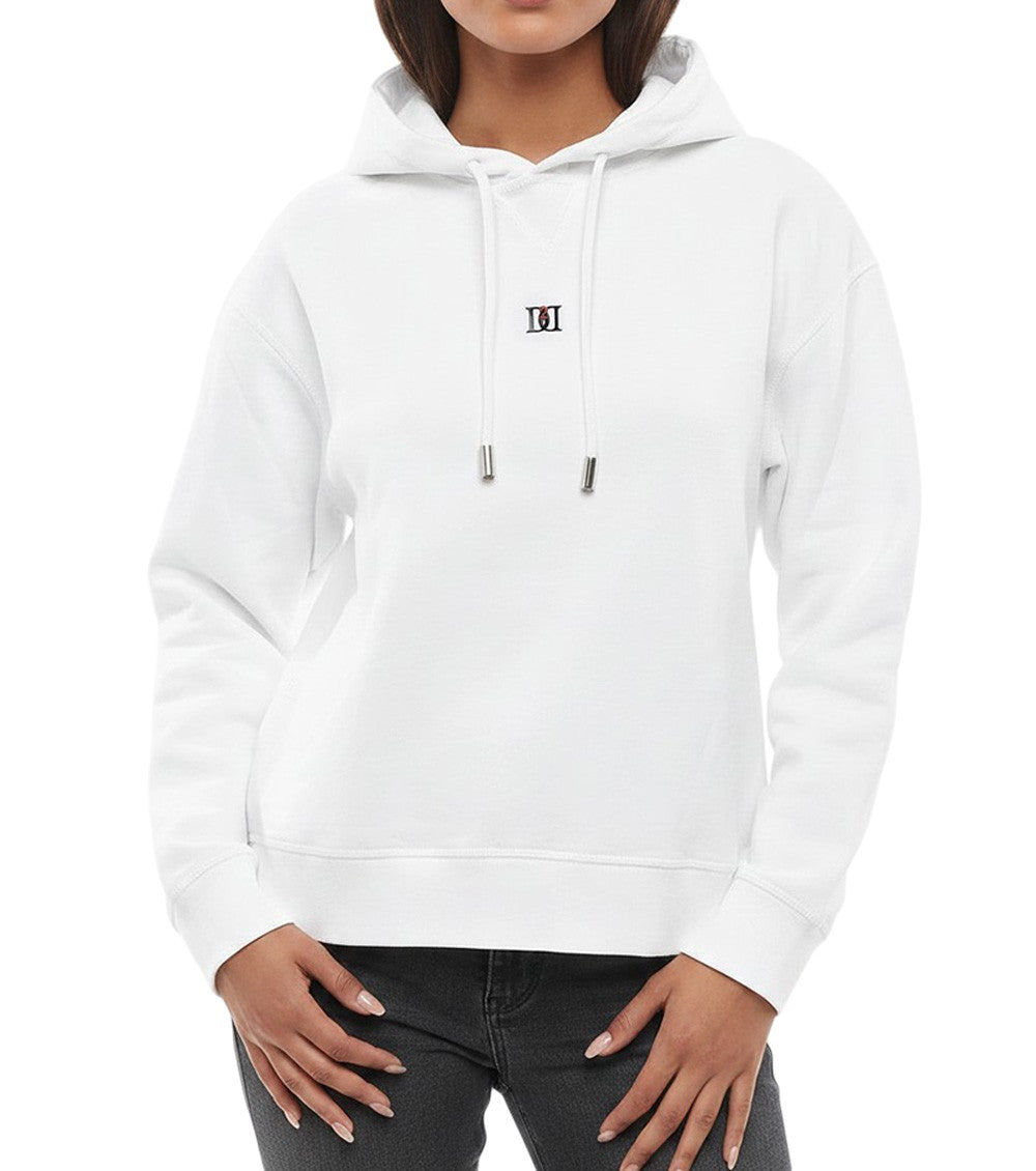 White Logo Hood Sweatshirt 1