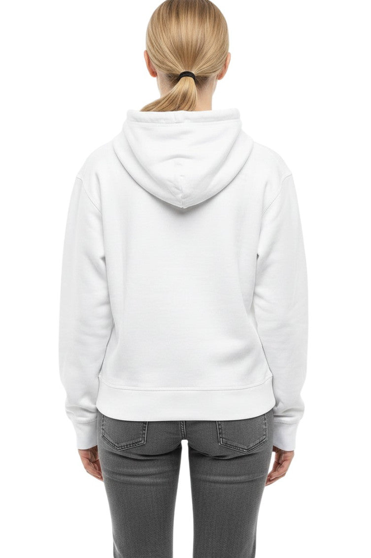 White Logo Hood Sweatshirt 2