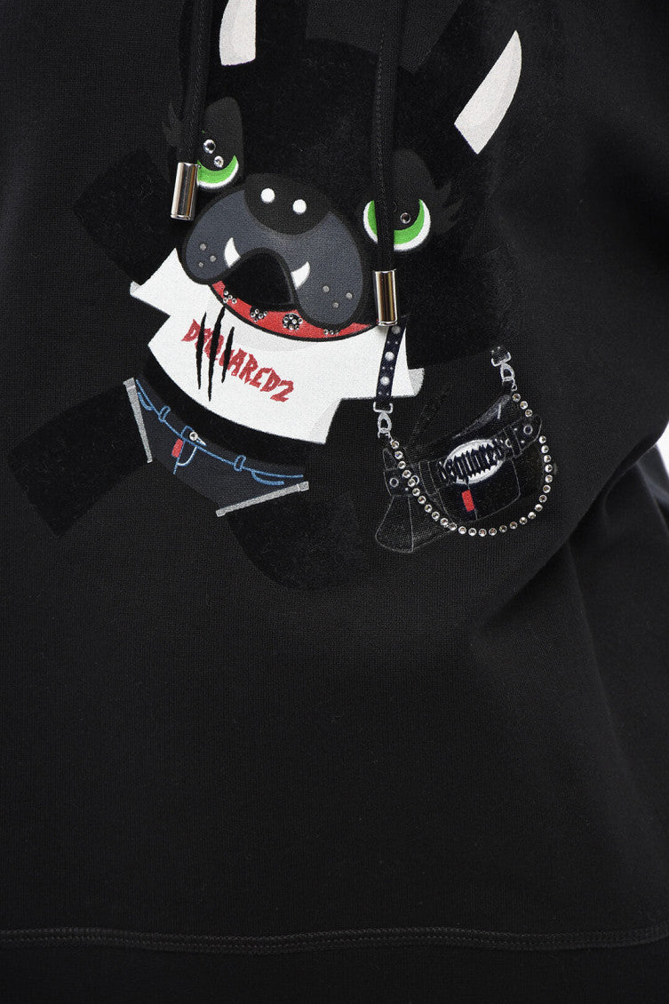 Black Graphic Hood Sweatshirt 3