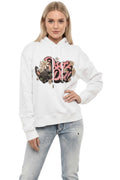 White Graphic Hood Sweatshirt 1