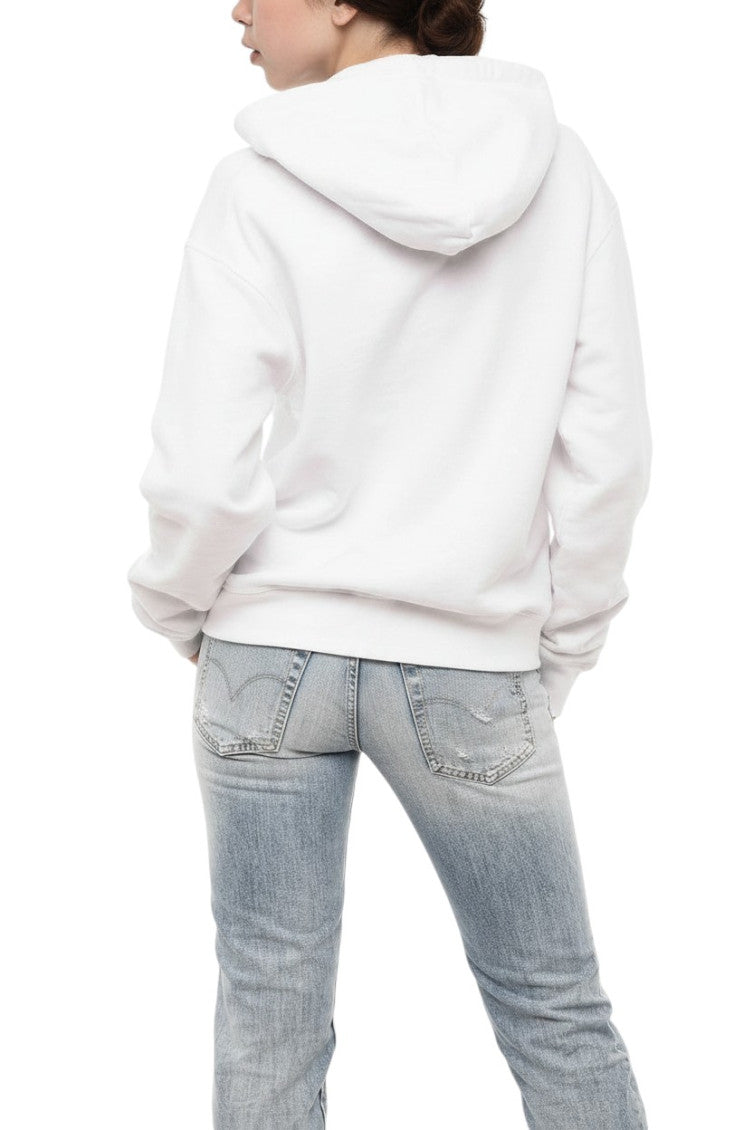 White Graphic Hood Sweatshirt 2