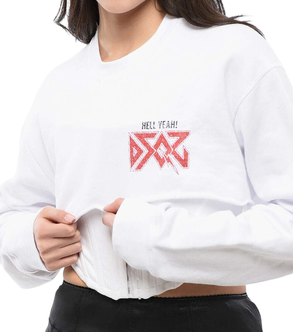 White Graphic Crew Neck Sweatshirt 3