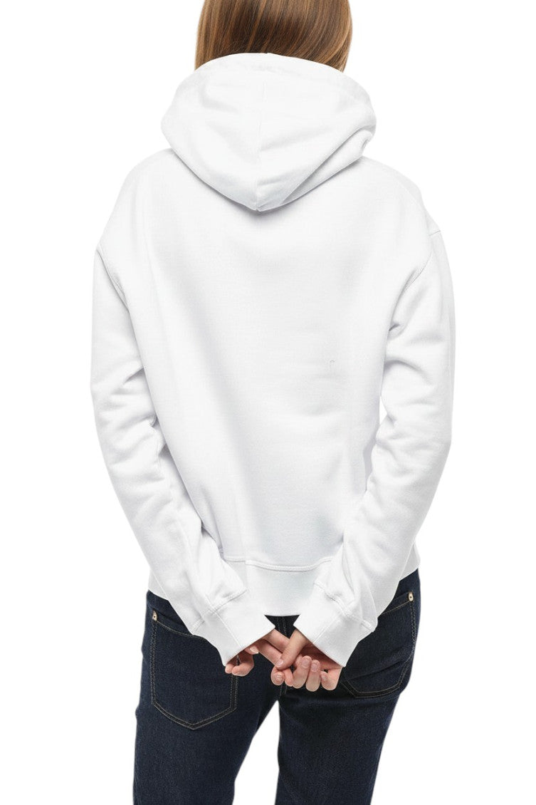 White Graphic Hood Sweatshirt 2