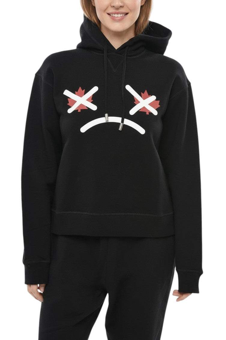 Black Graphic Hood Sweatshirt 1
