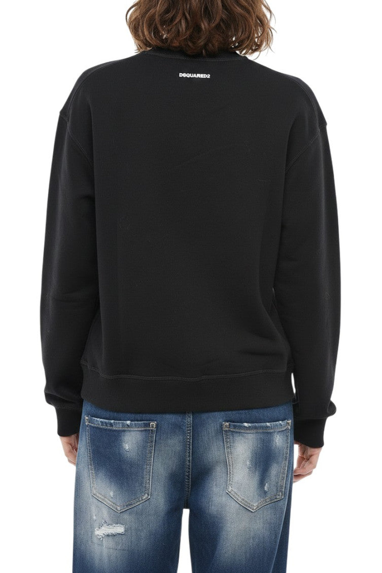 Black Graphic Crew Neck Sweatshirt 2