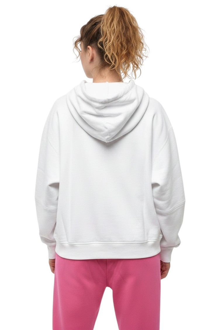 White Graphic Hood Sweatshirt 2