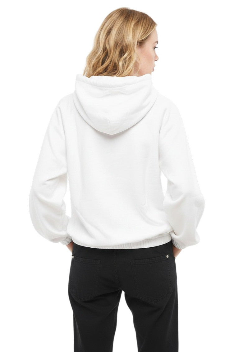 White Graphic Hood Sweatshirt 2