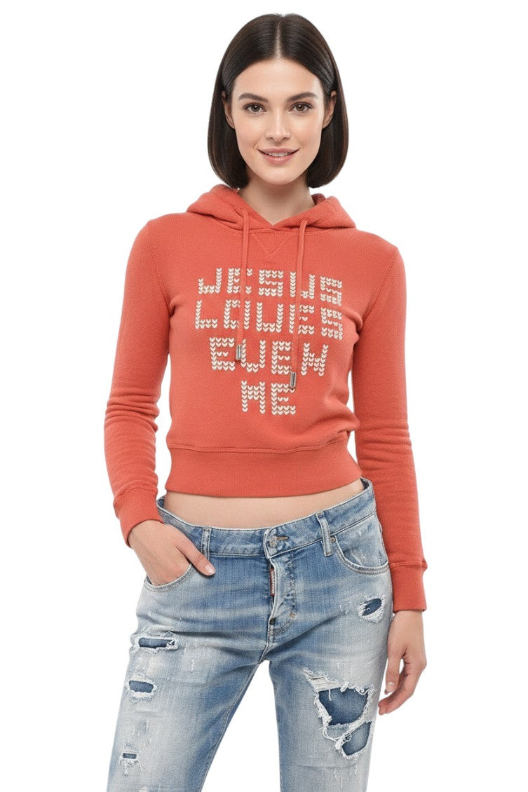 Orange Graphic Hood Sweatshirt 1