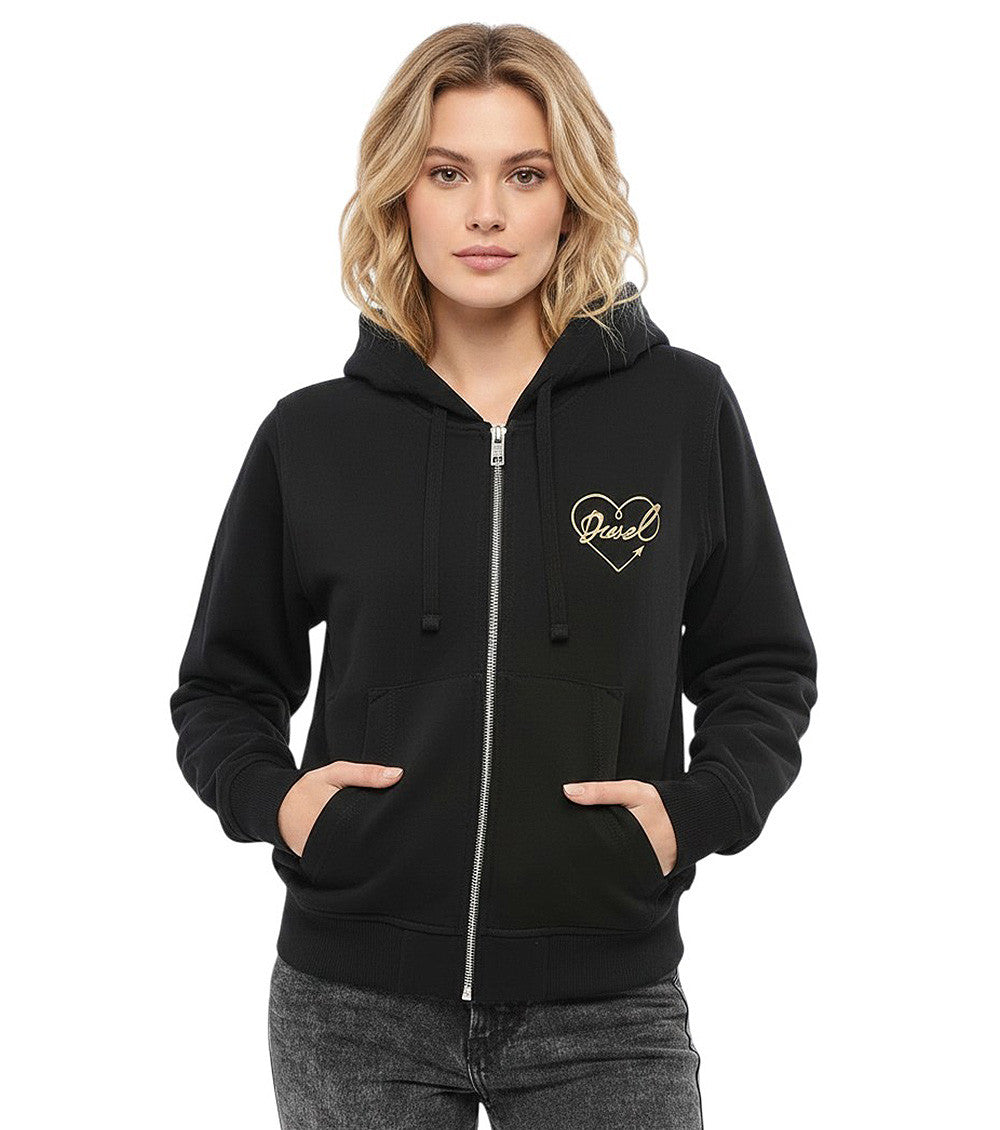 Black Logo Zipper Hoodie 1