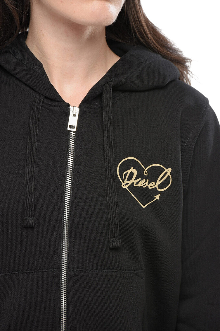 Black Logo Zipper Hoodie 3