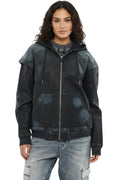 Blue Tie-Dye Zipper Hoodie 1