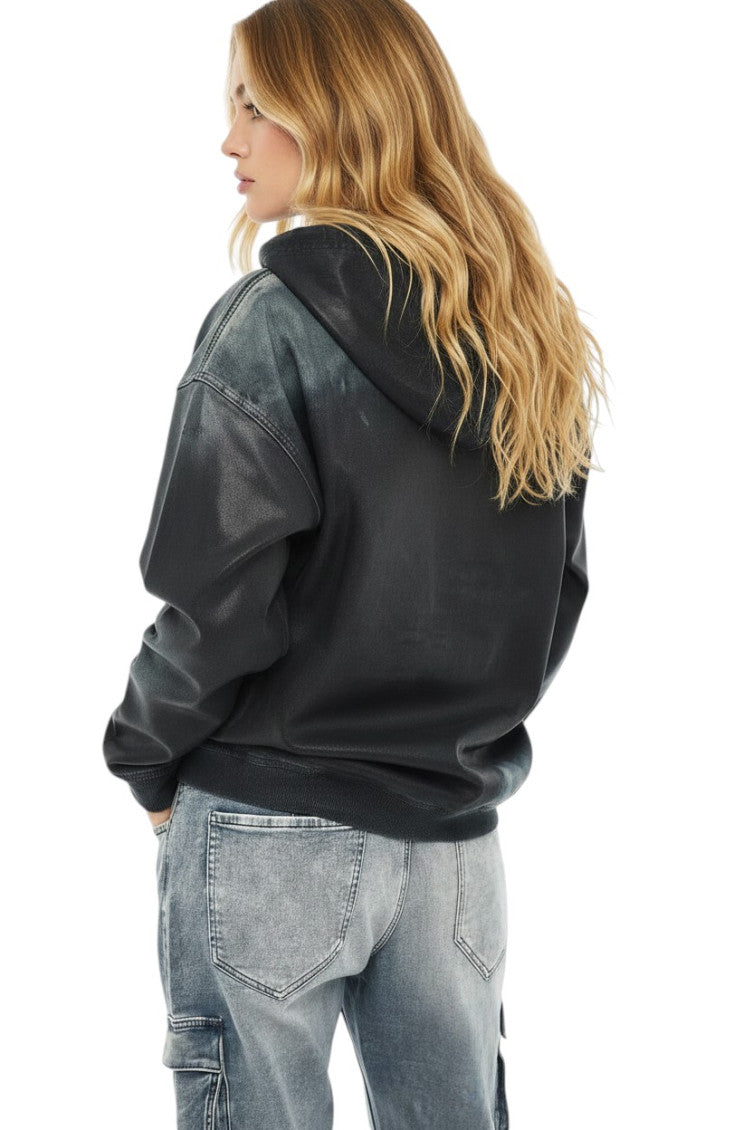 Blue Tie-Dye Zipper Hoodie 2