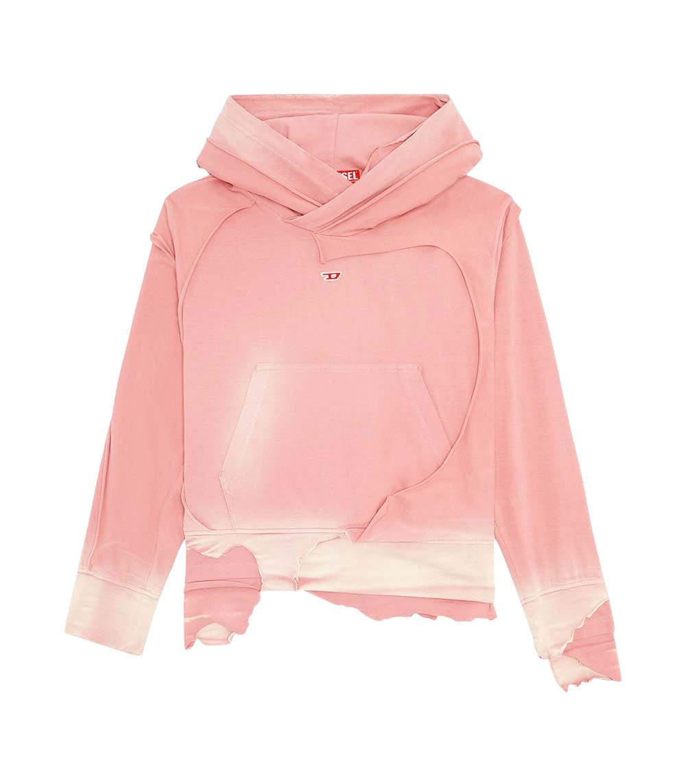 Pink Distressed Hood Sweatshirt 1