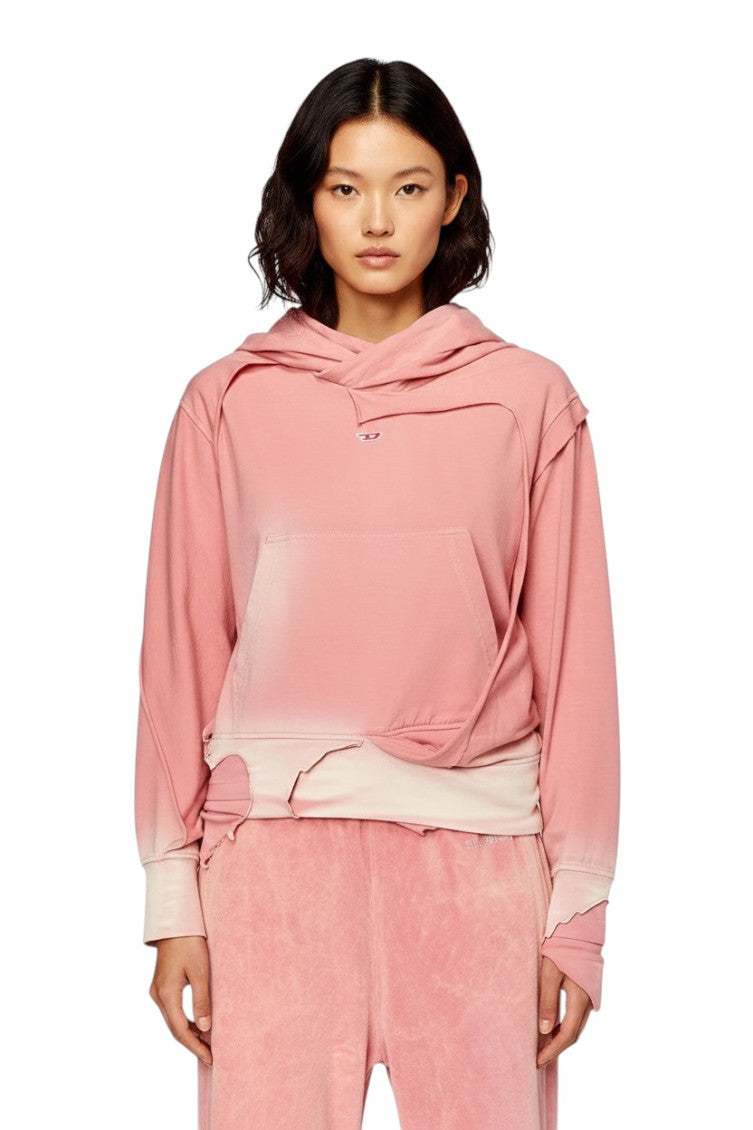Pink Distressed Hood Sweatshirt 2