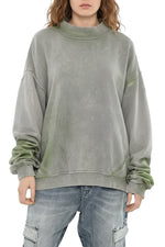 Grey Mock Collar Sweatshirt 1