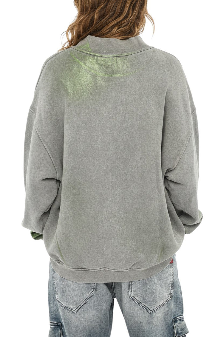 Grey Mock Collar Sweatshirt 2