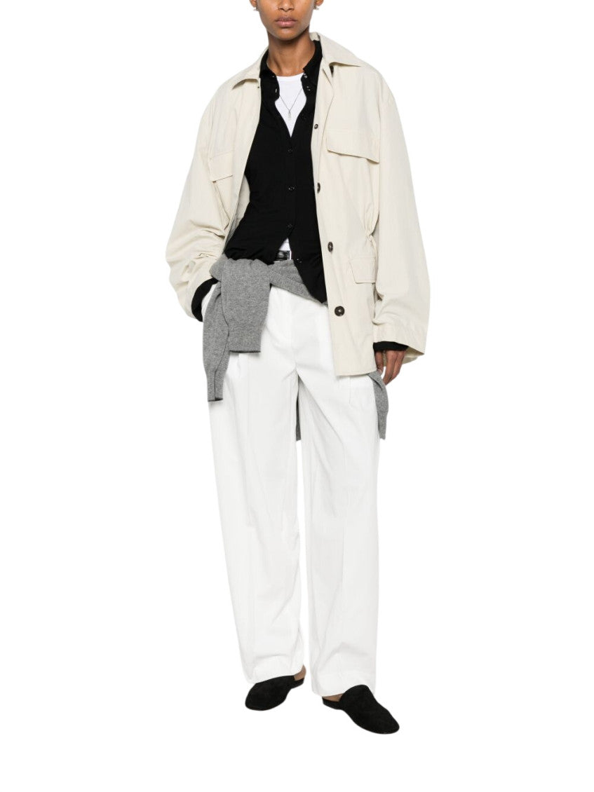 White Shirt Collar Trench Coat 2