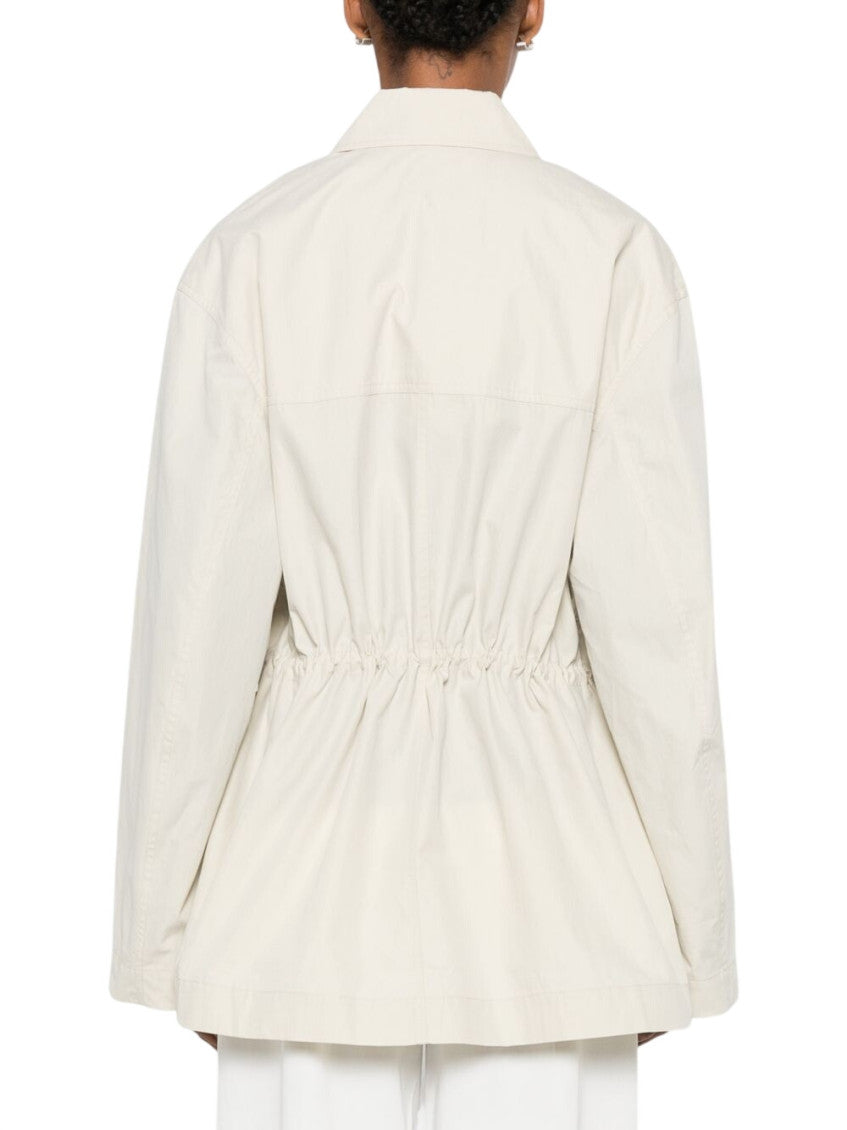 White Shirt Collar Trench Coat 3