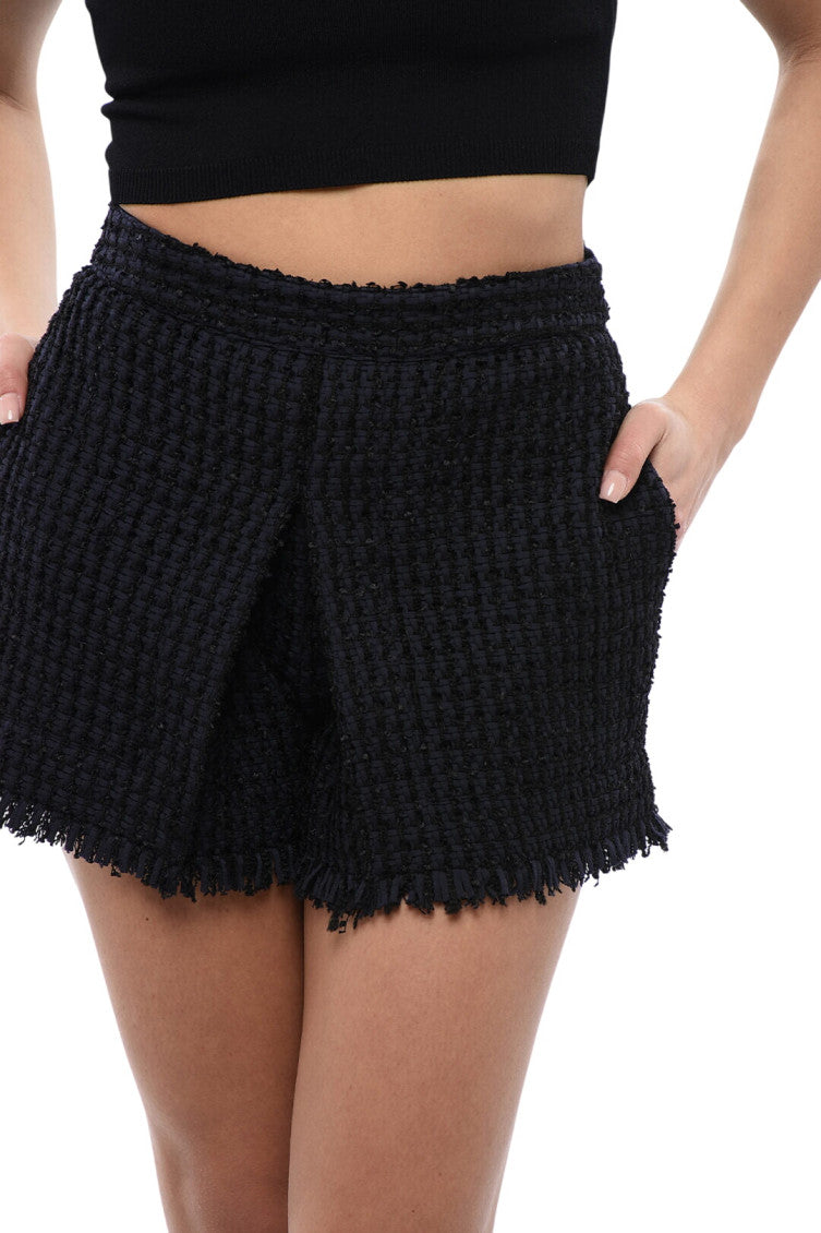 Black Textured Shorts 3