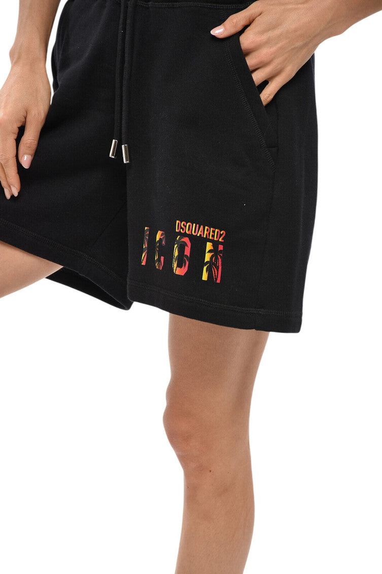 Black Graphic Shorts 3