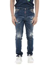 Blue Skinny Mid Rise Jeans 1
