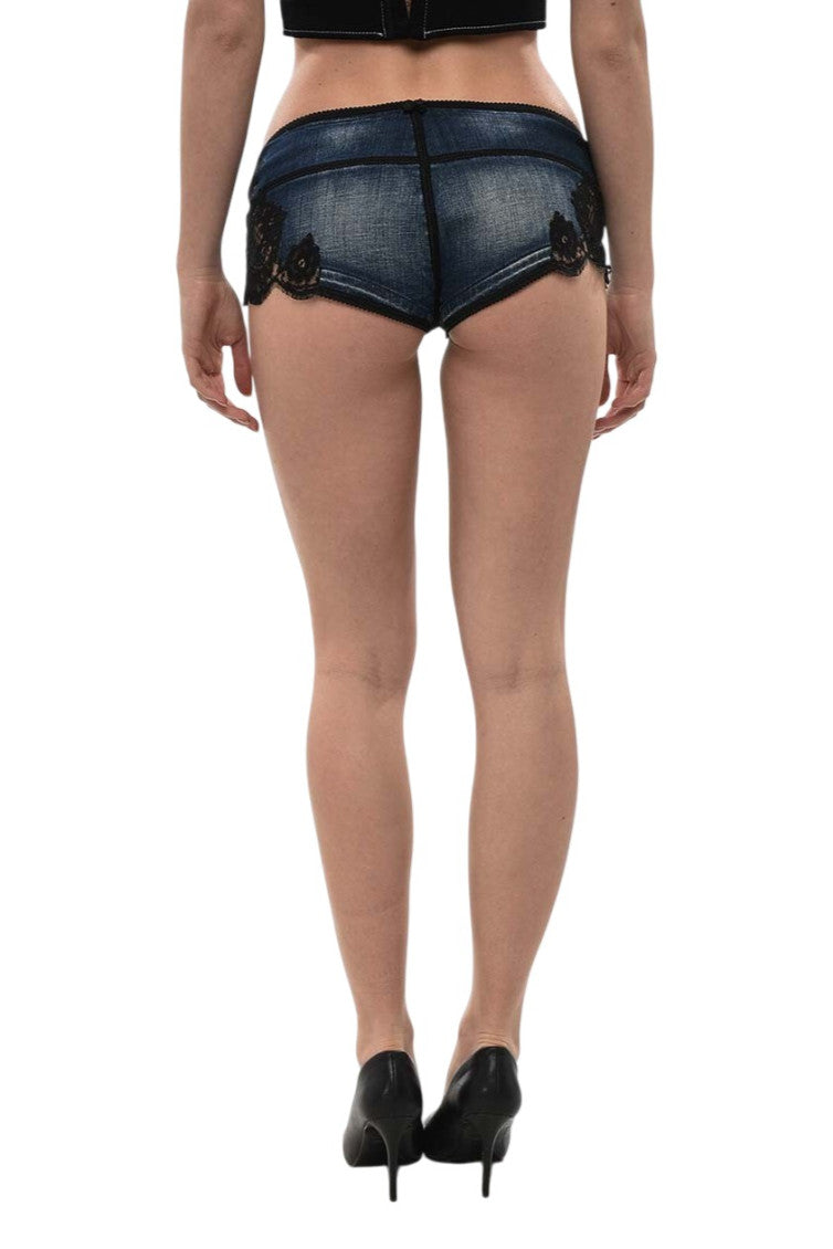 Denim Lace Shorts 2