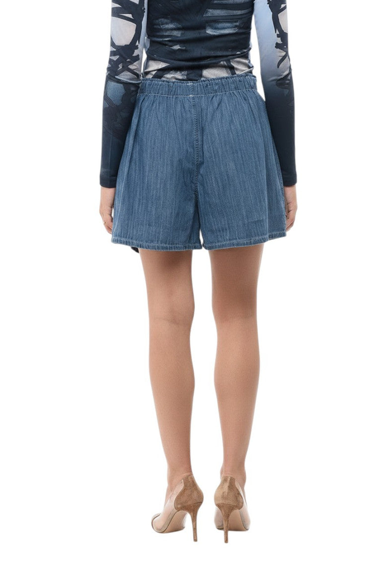 Blue Solid Shorts 2
