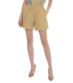 Beige Solid Shorts 1