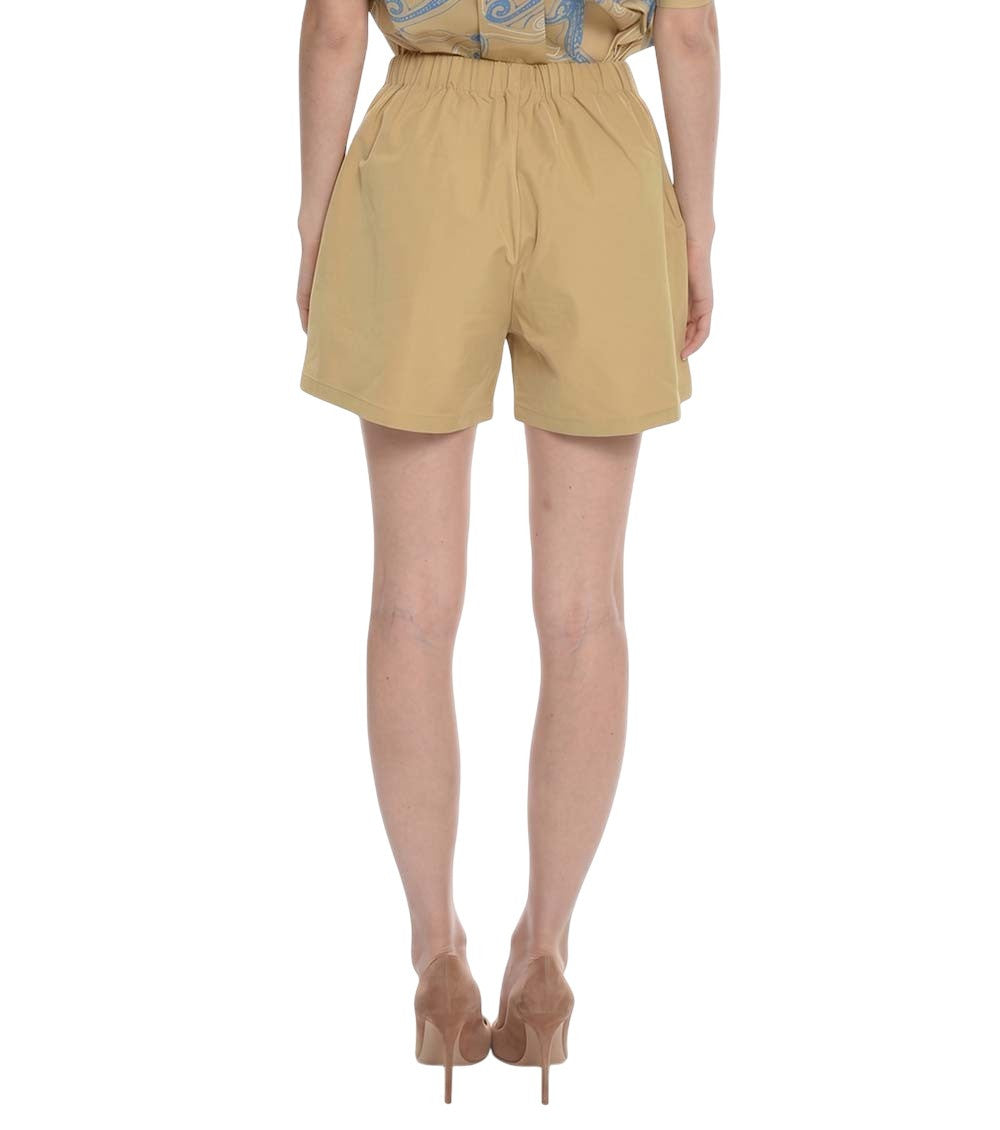 Beige Solid Shorts 2