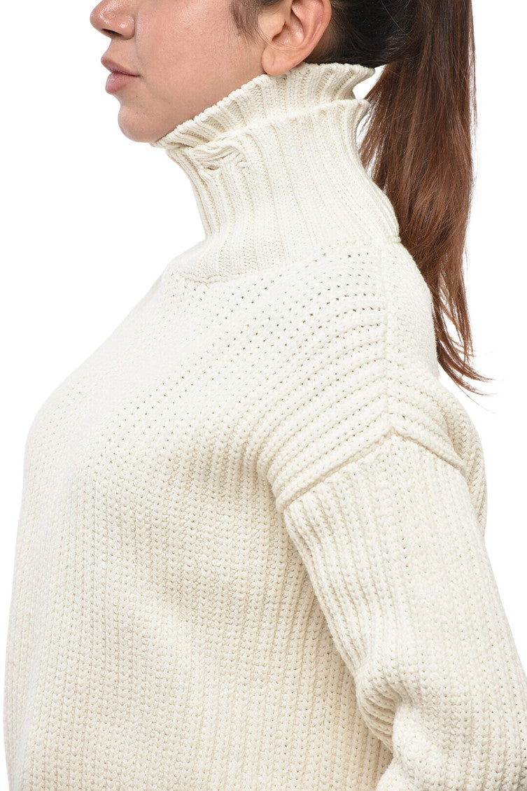 White Knitted Turtle Neck Sweater 3