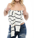 BlackWhite Stripes Strapless Sweater 1