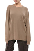 Brown Solid Crew Neck Sweater 1