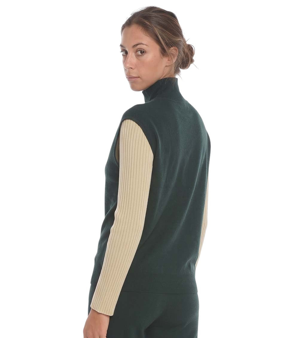 Green Solid Turtle Neck Sweater 2