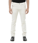 White Mid Rise Jeans 1