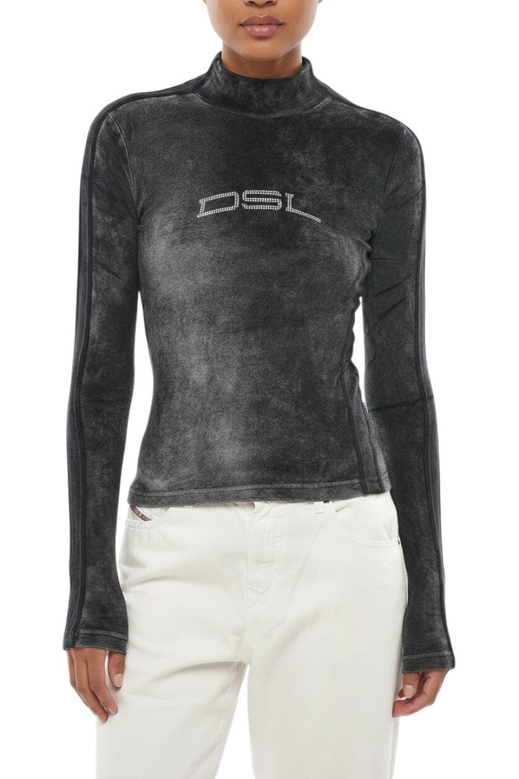 Grey Logo Mock Collar Sweater 1
