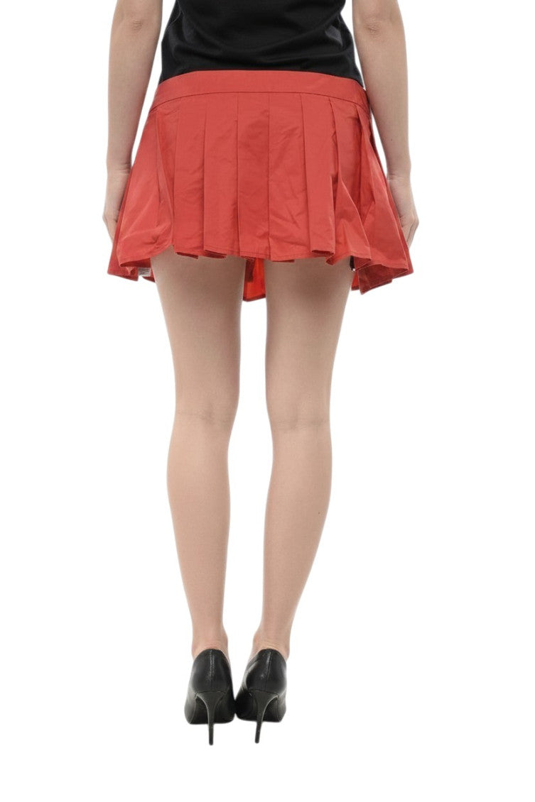 Red Pleated Mini Skirt 2