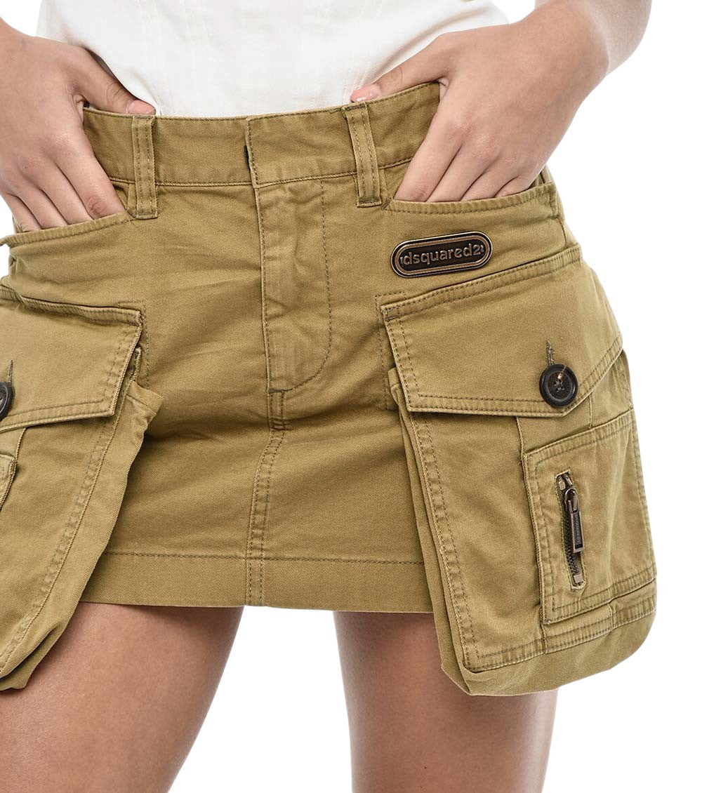Green Solid Mini Skirt 3