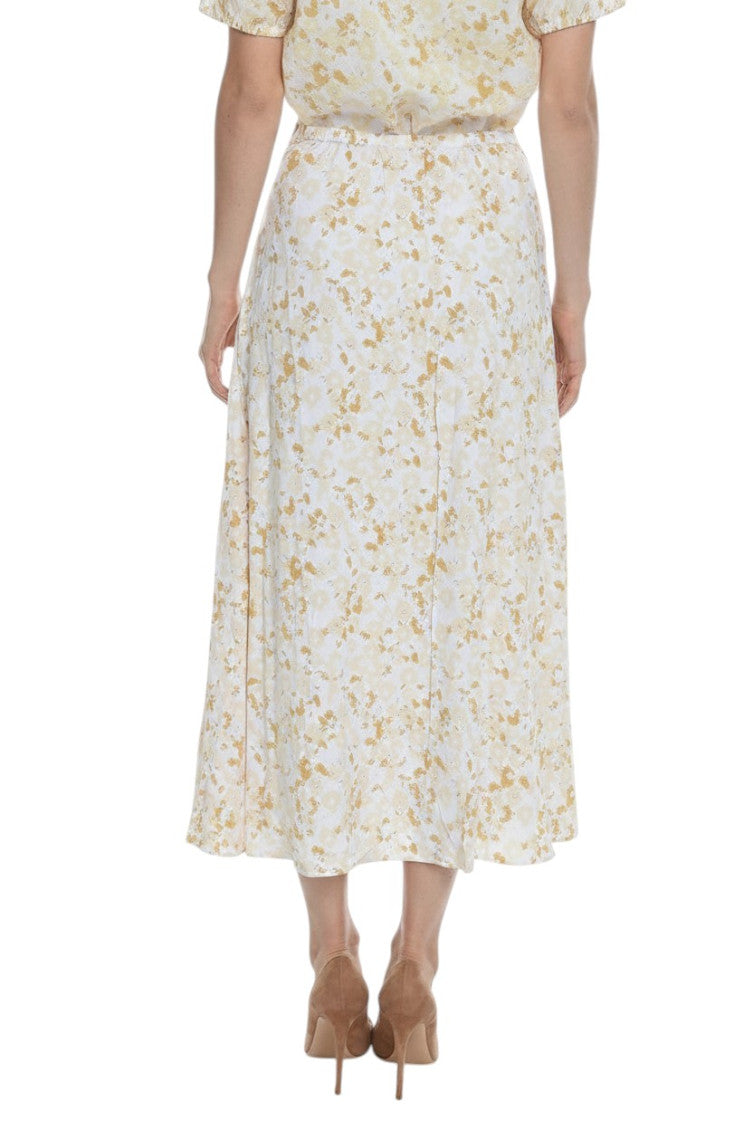 Beige Floral Maxi Skirt 2